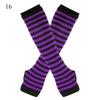 Striped Elbow Gloves Women Emo Gloves Winter Warm Long Sleeves Gloves Women Fingerless Stripe Hip-Hop Knitted Elbow Mittens