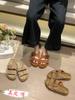 Fashion 2025 New Summer Slippers Split Leather Shoes Retro Flats Slip-on Sandals Beach Slides Leisure Walking Shoes Zapatos Para Mujer