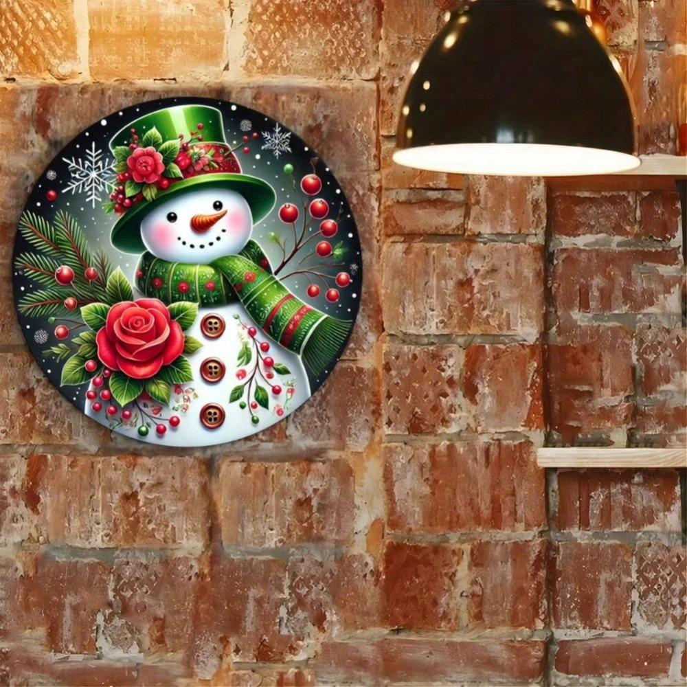 Christmas Snowman Metal Wall Art Decor for Home Office Cafe Bar Garden