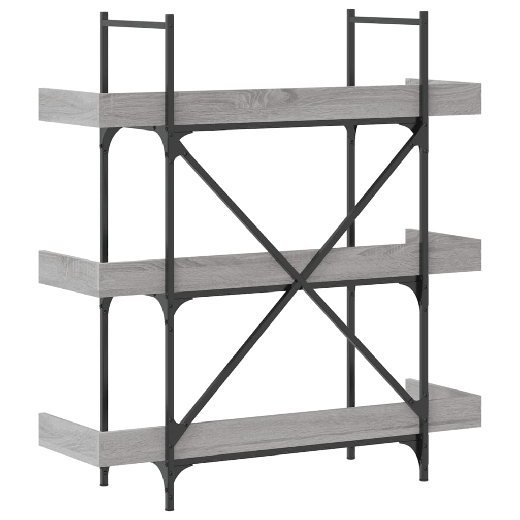 Vidaxl 3-Tier Bookshelf, Sonoma Grey Oak, 100X33X108.5 Cm