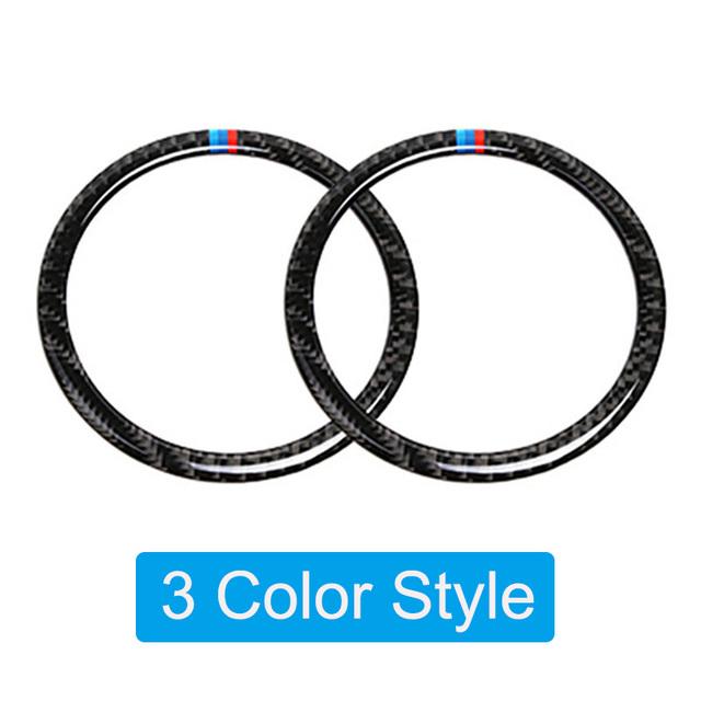 

2 шт., автомобильный дверной динамик из углеродного волокна, декоративная круглая наклейка, аксессуары для отделки динамика для BMW 3 серии E90 X1 E84 B
