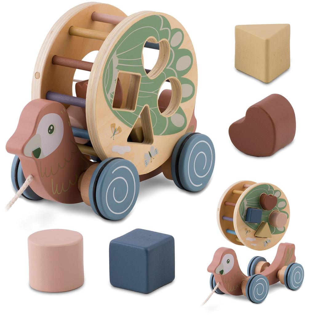 Wooden Pull Toy Parrot NK-854 Nukido