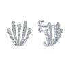 Ear Clips, Women'S Fashion Light Luxury Full Diamond Claw Earrings, Personalized Niche High-End Earrings