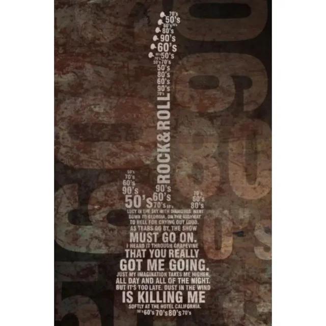 Vintage Rock Music Guitar Metal Wall Sign  Man Cave Gym Pool Bar Bathroom Yard Garage Decor  x in Tin Sign