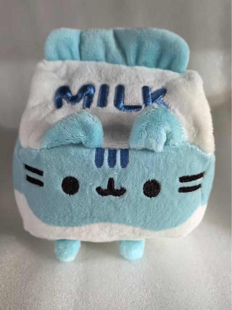 Cross-Border Gray Cat Plush Toy - Donut, Pizza, Hamburger, Sandwich, Cookie Claw Machine Doll