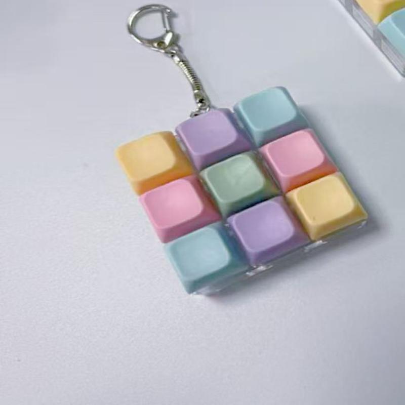 Nová klíčenka Fidget DIY Klávesnice Fidget Klíčenka Klíče Tlačítko Úleva od stresu Prst Klávesnice Krytka 9Klíčů Zkrácení času Klikací hračka