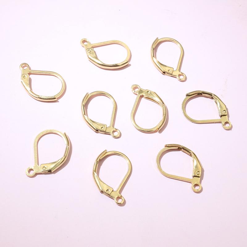 30pcs No Fade Stainless Steel French Lever Earring Hooks Clips 14x12mm 15x10mm DIY Earwire Earrings Jewelry Findings Accessories