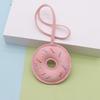 Kawaii Donut Keychain Macaron Pastel Color Hand Stitched PU Leather Bag Pendant for School Bag Decoration
