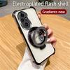 Magnetic Quicksand Stand Phone Case For Honor 200 100 90 80 70 60 50 Pro Gradient Glitter Shockproof Soft Silicone Bracket Cover