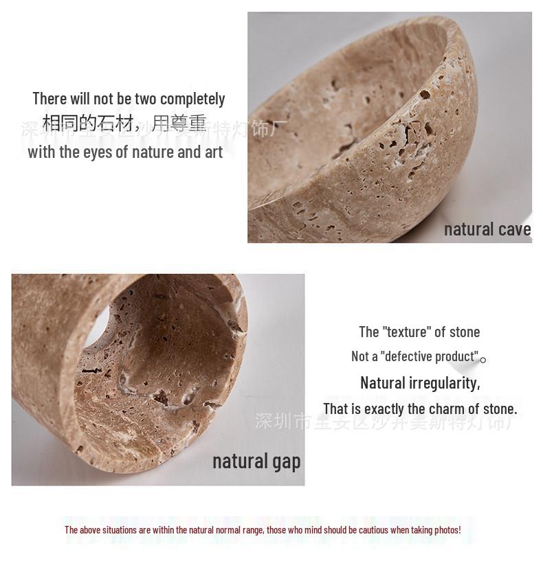 Black and Yellow Travertine Minimalist Wall Sconce for Bedroom, Living Room, or Staircase