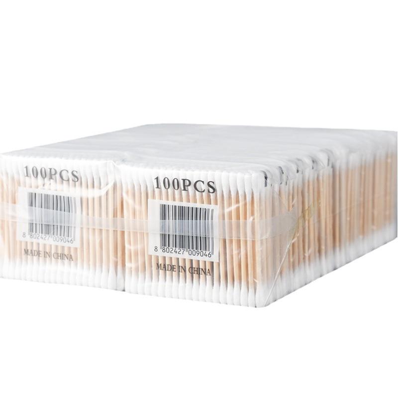 100 Double-Headed Cotton Swabs: Disposable Makeup Remover & Ear Cleaning Cotton Swabs In a Bag