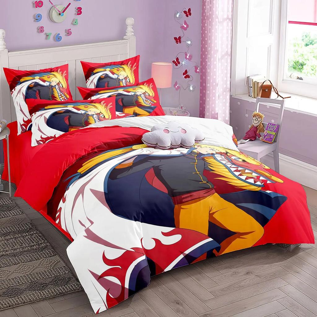 S High Quality Comfortable Quilt Cover Set Ninja Uzumaki Uchiha Beding Set Anime N-Naruto Soft Duvet Cover Plus Pilowcase For Young Boys Gift