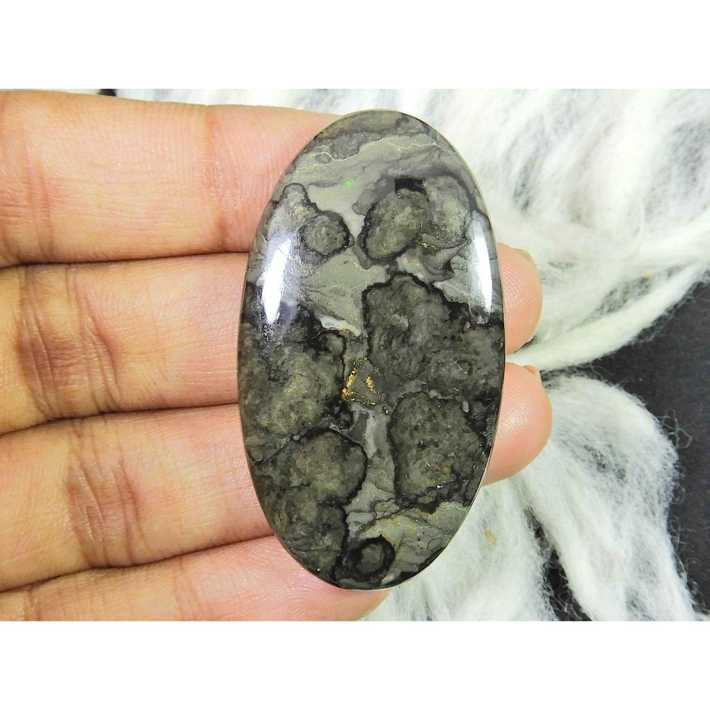 60Cts Natural Mountain Jasper Oval Crytsal Cabochon Loose Gemstone 25X45X6MM SK-2922