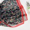 Breathable Silk Scarf Floral Print Long Wraps Portable Beach Shawl  for Women