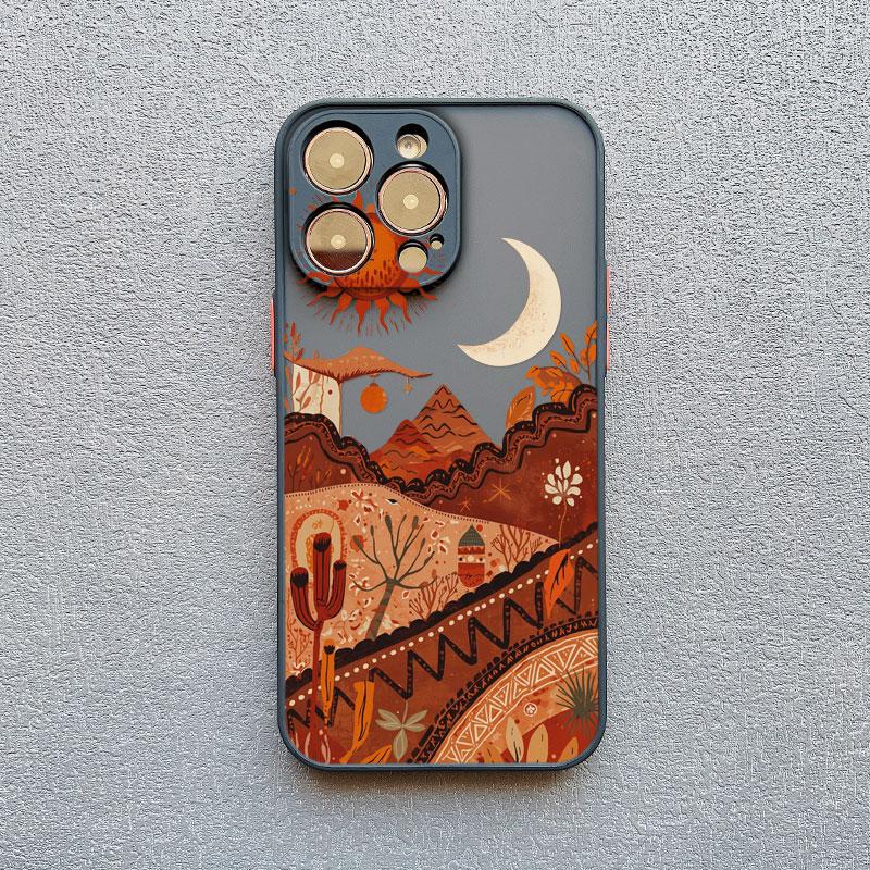 Mountain and Water Painting Phone Case For iPhone 11 12 Mini 13 Pro Max 17 16 Pro Max 14 15 Pro Max Plus Bumper Shockproof Cover