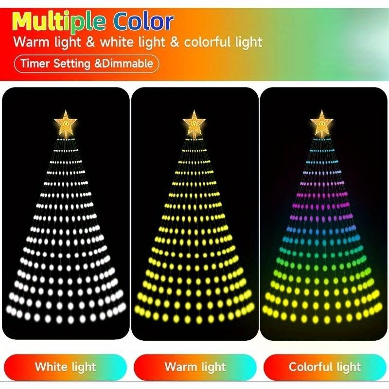 Smart Christmas Cone Tree Lights Indoor Outdoor,LED Wall Decor For Christmas Tree,Garden, Bedroom, Bar, Wedding, Birthday Party,