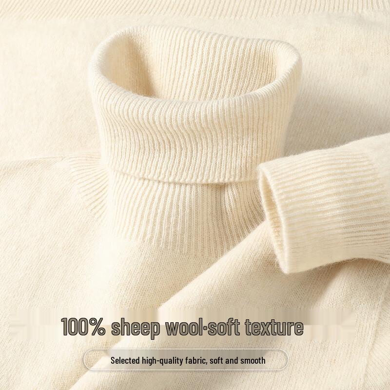 SNOWFLYING Women's 100% Wool High-Neck Pullover Sweater