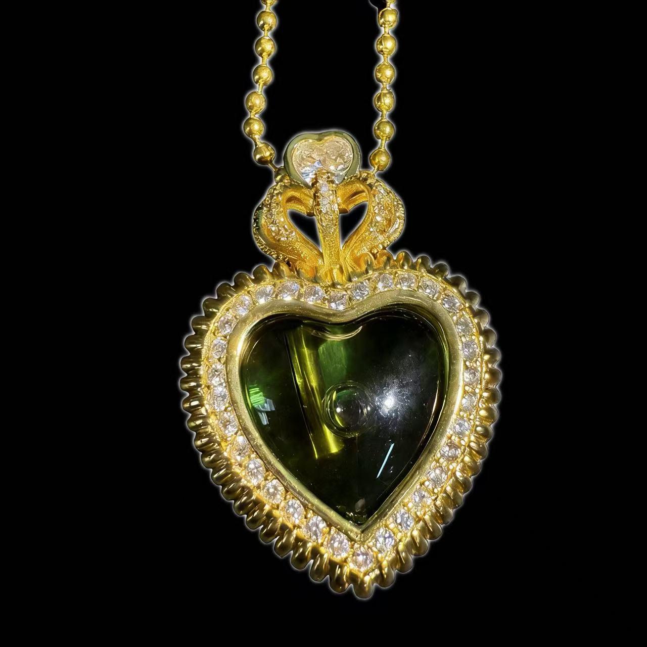 Ajarn Sit Large Green Gadi Heart Lock - Genuine Thai Buddhist Temple Brand