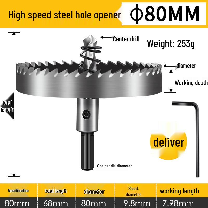 Stainless Steel High-Speed Hole Saw for Sheet Metal and Aluminum Drilling