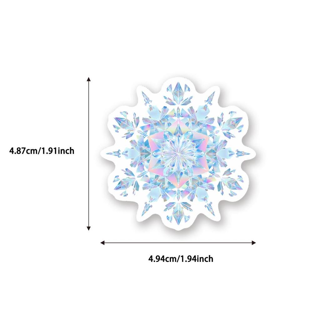 50pcs Snowflake Crystal Cartoon Stickers for Christmas Decoration, Laptop, and DIY Planner