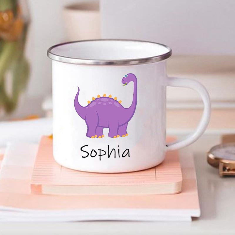 Benutzerdefinierte Dinosaurier mit Namen Kaffeetasse personalisierte Kinder Tasse Geburtstag Party Gefälligkeiten für Kinder Kinder Weihnachten Valentinstag Geschenk