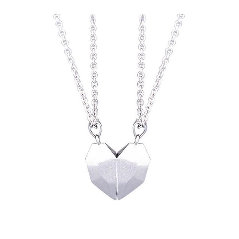Unique Lover Heart Pendant Necklace Magnetic Couple Gift