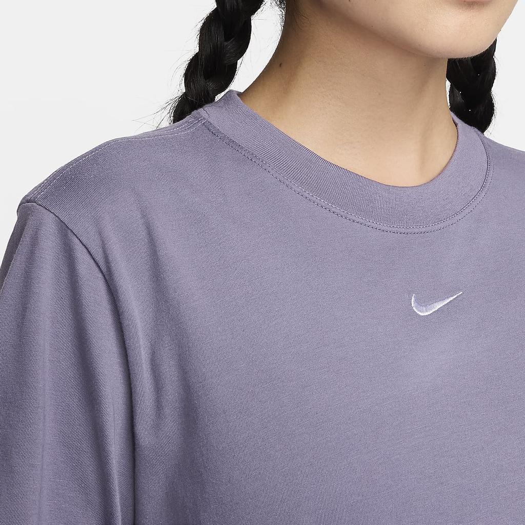 New Nike Drop Shoulder Sleeve T Shirt Women's Purple FD4150-509