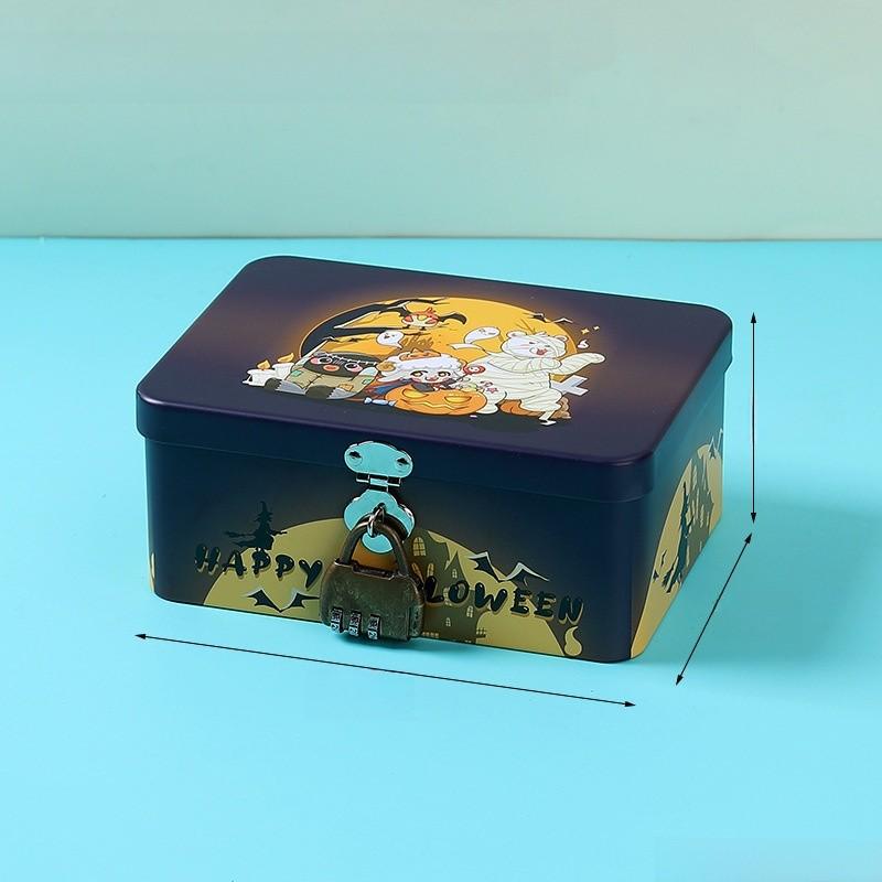Cartoon Iron Pattern Box For Desk Drawer And Home Office Decoration Storage