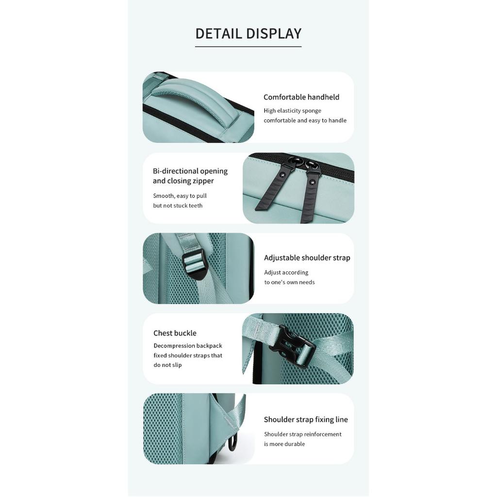 Men's Large Capacity Travel Backpack with Shoe Compartment, 17.3-Inch Laptop Bag, Adjustable Shoulder Straps, Multiple Zippered Pockets