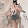 Catwoman Cute Sexy Plus Size Lingerie Maid Sweet Maid Uniform Suit Babes Hollowed Out 1