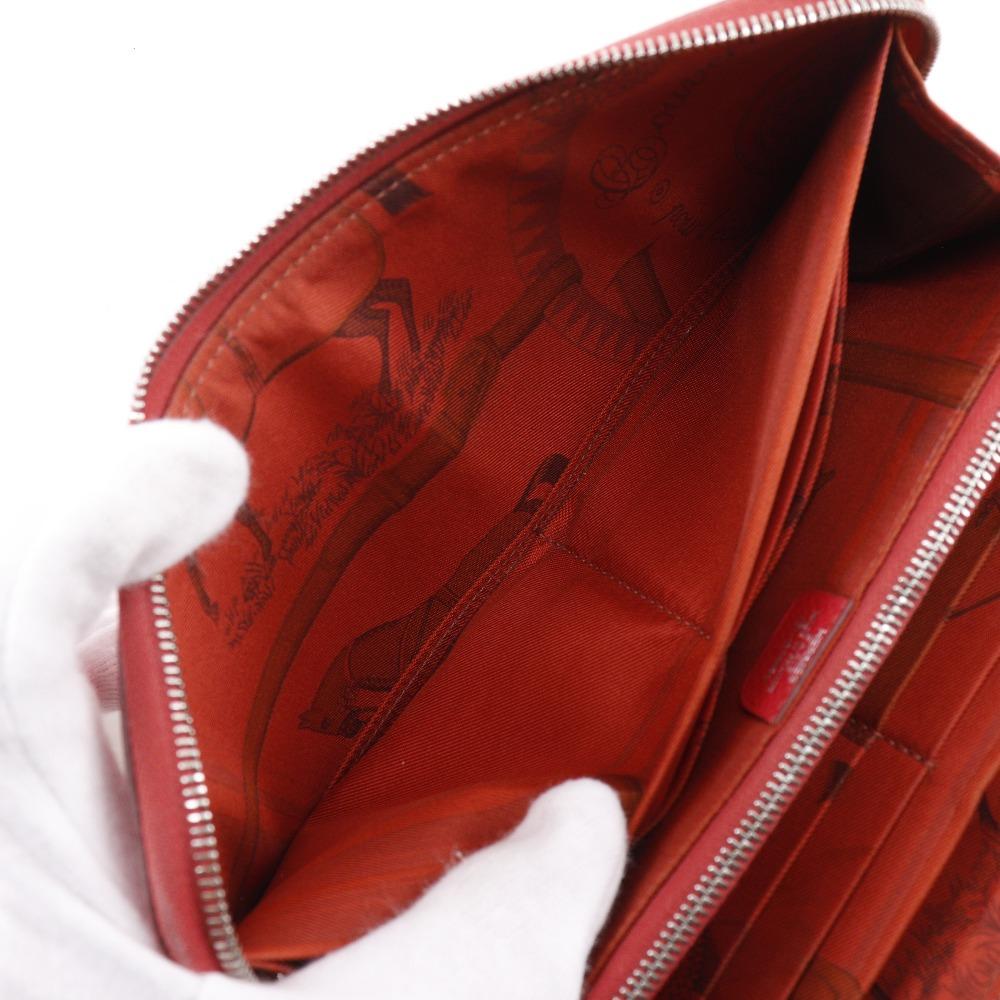 HERMES Azap Silk in Long Purse Red Epsom Women Used