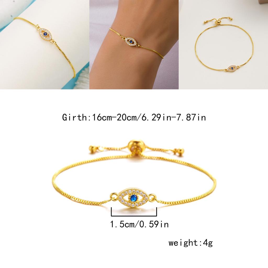 Fashion Pulling Bracelet With Blue Eye Design And Rhinestone Decor For Men And Women