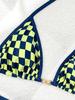 Kariertes Spitzen-Dreiecks-Bikini-Badeanzug mit Brustpolster - Sexy Europäischer und Amerikanischer Stil für Damen