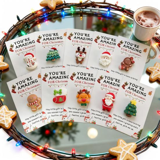 Yousheng 10Pcs Christmas Pocket Hug Gifts Mini Holiday Souvenir Token with Heartwarming Cards Employee Appreciation Gifts for Coworker Employee Family
