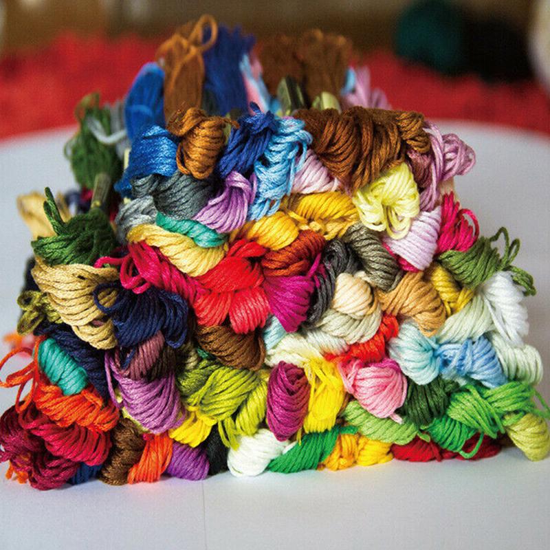 12/100Pcs Multicolor Embroidery Thread Cross Stitch Floss Threads Cotton Sewing Skeins Skein Kit Diy Sewing Tool