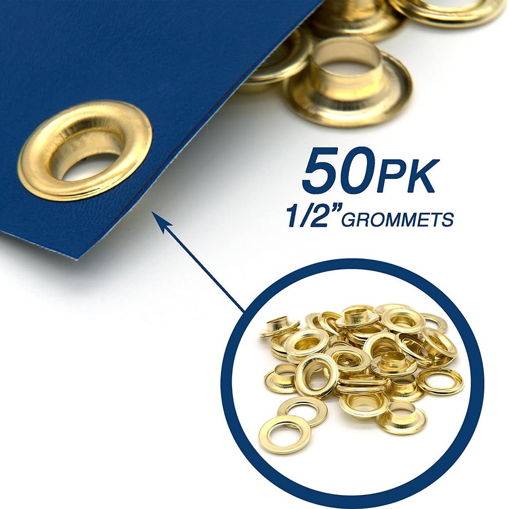 1000pcs Grommet Kit Metal Eyelets 8mm/10mm/12mm/14mm/17mm With Washer For Curtains Leather Canvas Belt Silver Gold