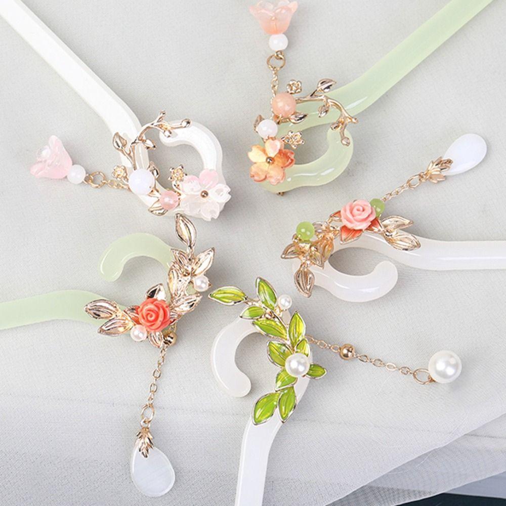 Pearl Chinese Style Hair Stick Acetic Acid Flower Hairpin Cute Hanfu Hair Clip  Daily