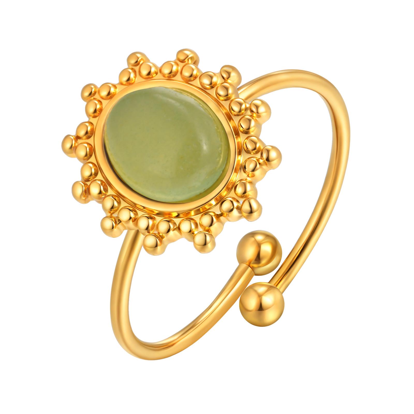 

Beautiful Lace Oval Natural Stone Opening Ring for Women,Stainless Steel Wedding Rings,Unique Jewelry Party Mother s Day Gift