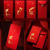 5/6/8pcs Traditional Red Packet Paper Luck Pocket New Year Blessing Red Envelope  Chinese Wedding