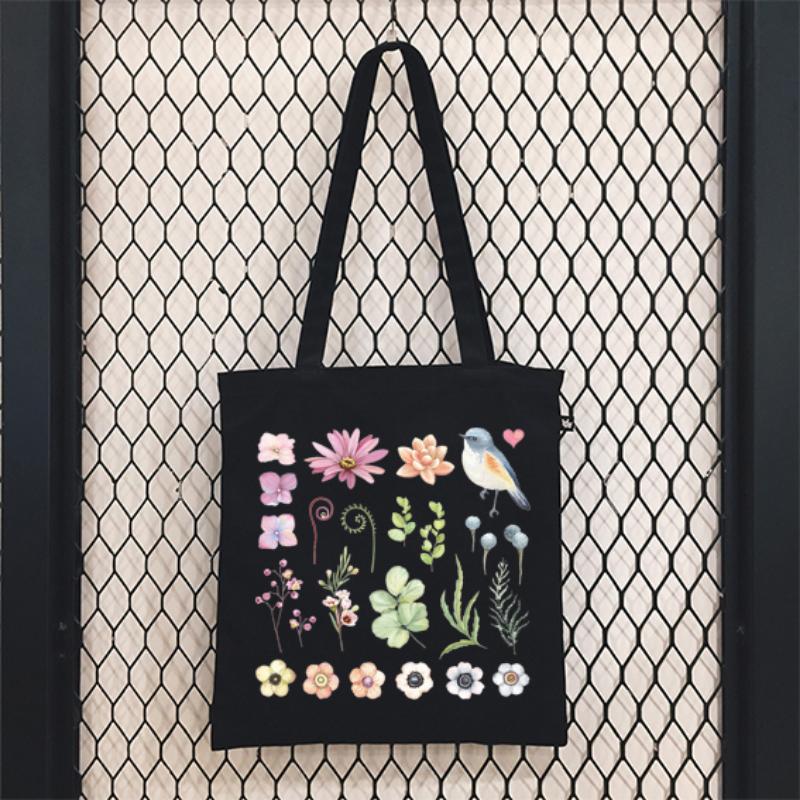 Tote Bag Cartoons Anime Bags Shopping Bag Canvas Shopper Bag Reusable Tote Bag Handbags Shoulder Bags Collapsiblet Custom Bag