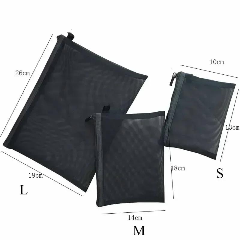 1PCS Mesh Transparent Cosmetic Bags Small Large Clear Black Women's Makeup Bags Travel Toiletry Organizer Lipstick Storage Pouch