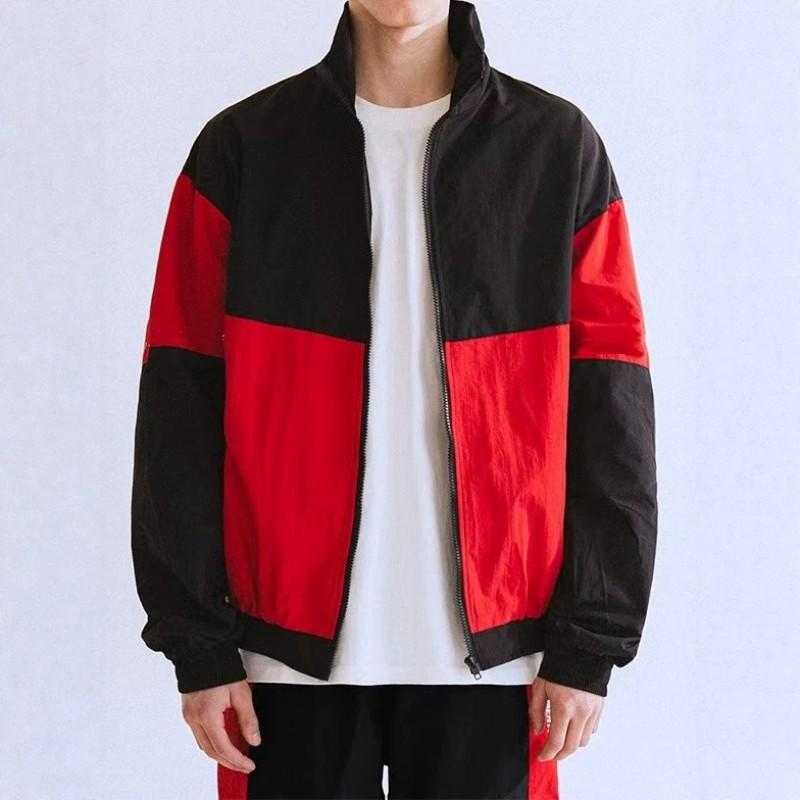 2026 Color Block Stand Collar Mens Sport Casual Jacket Fashion Outerwear