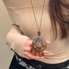 Retro Coconut Shell Resin Pendant Necklace - Creative, Trendy & Versatile Design