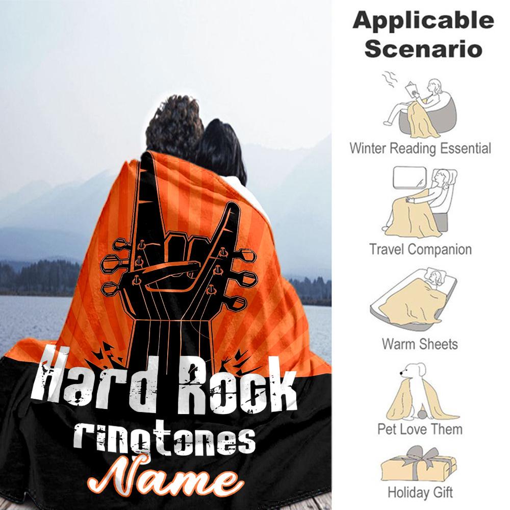 Rock Personalized Name Blanket Lightweight Customizable Blanket Soft Warm Cozy Suitable for Chair Nap Sofa Bedding for All Occasions
