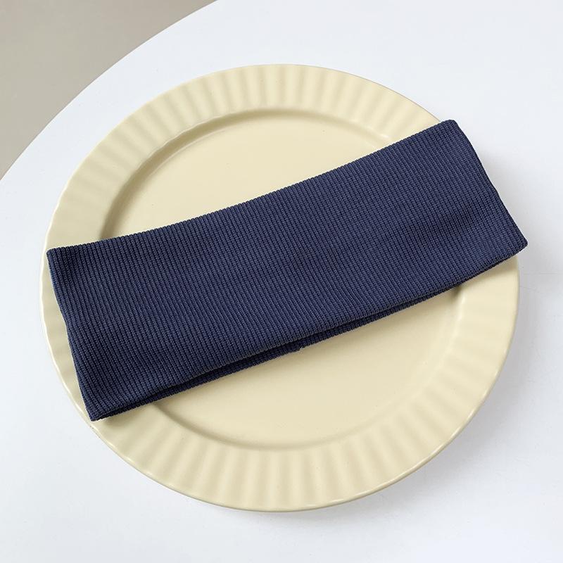 Solid Color Korean Wide Headband Stretchy Knit Hair Sweatband for Women Makeup Gym Yoga Running Fashion Accessory