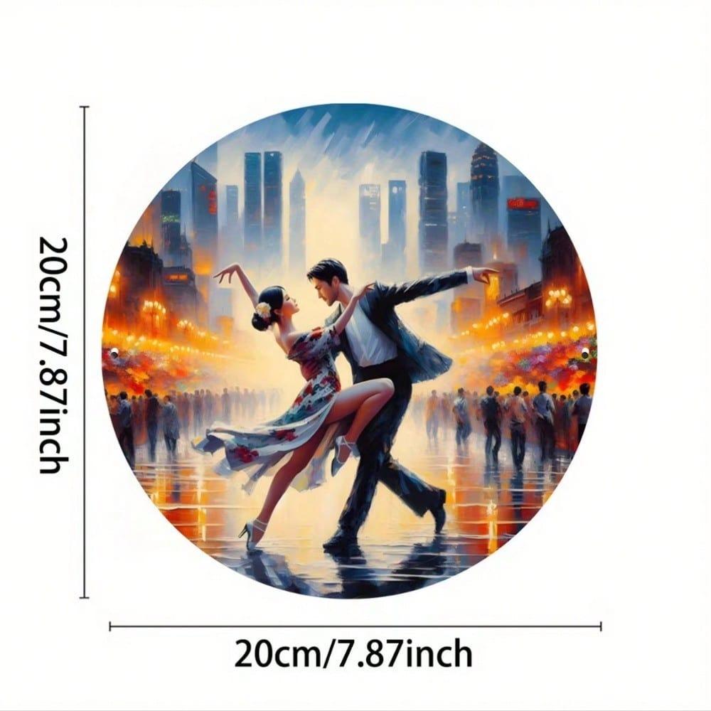 Tango Metal Art Sign Vintage Wall Decor 7.8 Inch Circular 2D High Resolution Painting for Home Bar Cafe Shop Dorm