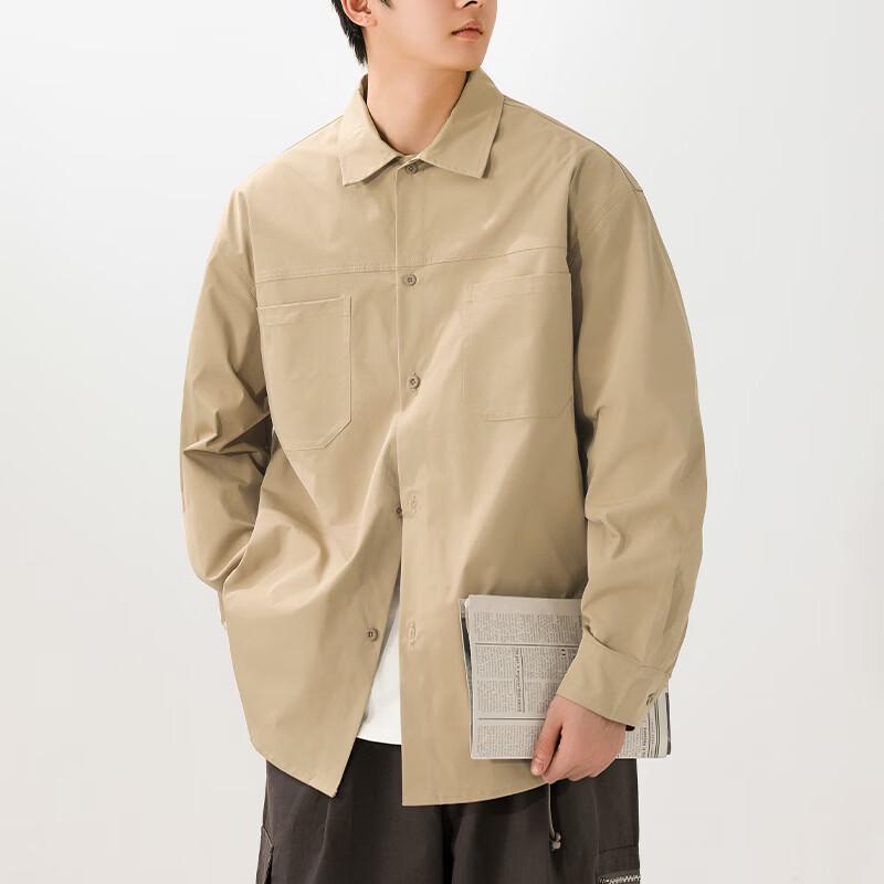 MEDE Men's Casual Loose Fit Long-Sleeve Work Shirt