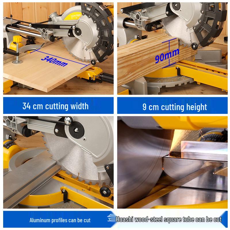 LUXTER Rocker 10" Sliding Compound Miter Saw, 255mm Aluminum Body, 45° Woodworking Aluminum Cutting Machine
