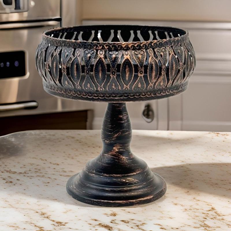 Bread Basket Fruit Baskets Food Serving Holder Fruit Serving Basket Snacks Organization Tray Iron Texture for Fruit