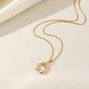 Fashion Drop Shape Zirconia Pendant Necklaces for Women Sparkling Golden Stainless Steel Necklace Jewelry